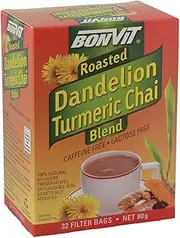 Bonvit Roasted Dandelion Turmeric Chai Blend Tea, 32 Filter Bags
