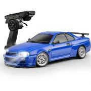 LDRC 1899/A99 RTR 1/18 2.4G RWD RC Car Drift GTR R34 Optional Gyro LED Light On-Road Full Proportional Alloy Body Shell