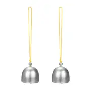 2-Pack Hanging Bells, Small Decorative Bells Wind Chimes [Silver, Yellow]