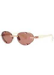Balmain Eyewear Monsieur Rimless Oval-frame Sunglasses - Brown ONE SIZE