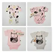 Milk and Masuki Baby Girl Size Newborn or 0000 Bundle of 4 Bodysuits NEW