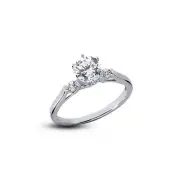 3.31ct D/SI1 Round Natural Certified Diamonds White Gold Classic Engagement Ring