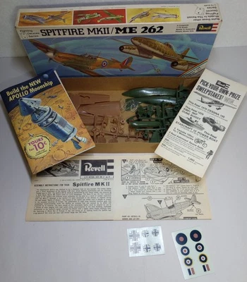 Vintage Revell Spitfire MkII ME 262 Model Airplanes Kit H-221
