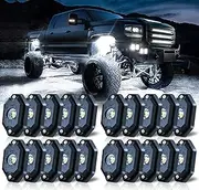 White Rock Lights,LEDMIRCY R5 LED Rock Lights 20PCS Pure White Light Super Bright for UTV Trucks Off Road Boat ATV SUV Underglow Waterproof High Power Neon Light Trail Rig Shockproof