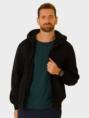 Mens Lined Hood Sherpa Fleece