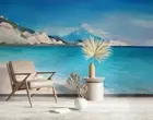 3D Ocean Mountain Wallpaper Wall Mural Removable Self-adhesive 1147