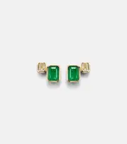 [Shay Jewelry] Shay Jewelry Two Step 18kt gold earrings with emeralds and diamonds One Size gold
