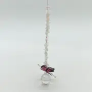 Butterfly Rose Quartz Crystal Suncatcher (Pink)