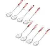 8 Piece Fondue Strainer, Stainless Steel Kitchen Strainer with Fine Mesh Handle, Practical Kitchen Strainer ,Fish (Red)