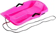 Perfeclan Snow Sled for Kids Toboggan Heavy Duty with Pull Rope Snow Luge Sledge Downhill Sled for Outdoor Sports Lawn Skiing Yard, Pink