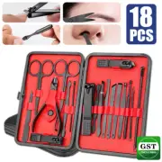 18PCS Set Tools Pedicure Kit Stainless Steel Nail Grooming Clippers Manicure AU