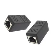 Female to Female LAN Connector Extender RJ45 Internet Adapter Identical Black