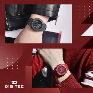 DIGITEC 數碼科技 個性潮流八角橡樹款電子錶 游泳防水 運動手錶 100M防水 夜光 日期 星期顯示 男錶 女錶