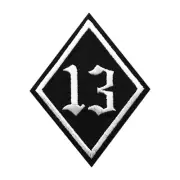 Lucky 13 Embroidered Iron on Sew on PATCH 2.75 X 2.25 Inch