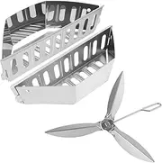 soldbbq Indirect/Direct Cooking Helper, (1 Pair) Stainless Steel Charcoal Basket & 1 Set of 22-1/2-Inch One-Touch Cleaning Kit for 22.5" Weber Kettle Grills