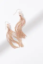 Long Capped Metal Tassel Hook Earring--ADO-AEC1942ROSE