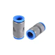 Straight Push Connectors 16mm Plastic Union Pipe Tube Fitting Grey 2Pcs
