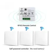 Smart Wireless Switch RF433 Self-Powered Push Button Wall Remote Controller