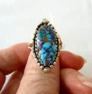 NEW Artisan Purple Mojave Turquoise Ring 925 Sterling Silver Size 6.25
