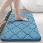 Memory Foam Bath Mat Rug 24x16, Ultra Soft Non Slip and 24" x 16" Blue
