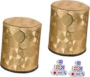 KICHOUSE Leather Dice Cup Set Includes 10 Dice PU Leather for Quiet Play for KTV