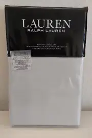 Ralph Lauren SLOANE 100% Cotton GREY Anti-Microbial Two King Pillowcases $85
