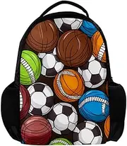 Travel Backpacks for Women,Mens Backpack,Basketball Football Volleyball Balls,Backpack, E5kx6ikywwbw, 10.8x5.1x15.8 in