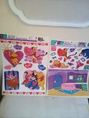Vintage Valentine's Day Winnie The Pooh Tigger Piglet Static Window Clings