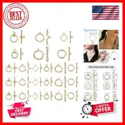 18K Gold Toggle Clasps, 24 Sets Hook Ring Toggle Oval Ring Jewelry Clasps Rho...