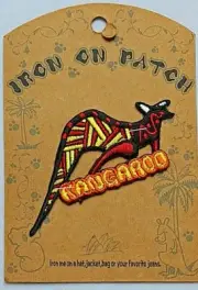 Vintage Australian Souvenir Iron On Patch With a Kangaroo