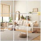 10Pcs Mirror Tiles Wall Sticker Self Adhesive Stick On Wall AntiShatter 30X30CM❁