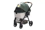 Ibiyaya Retro Luxe Pet Stroller for Cats & Dogs, Soft Sage