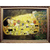 在飛比找momo購物網優惠-【開運陶源】Klimt克林姆-Kiss 吻(世界名畫 大幅 