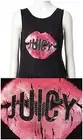 Juicy Couture Women's Black Bar-Back Lips Tank Top Sparkle Glitter S-XL NEW $36