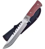 Frost Cutlery Sharps Full Tang Bowie Knife | Pakkawood Handle Black Nylon Sheath
