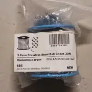 SBC 3.2mm Stainless Steel Ball Chain 30ft. With 20 Connectors