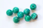 Vintage Green Marbled Lucite Beads 10mm Italy bds098D