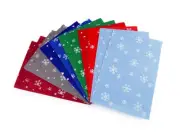 Christmas Decorative Craft Felt Star Snowflake 20x30cm Pack of 12 Blue Red