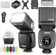 JINBEI HI-460Max(S) Flash Wireless System GN48 High-Speed Sync 1/8000s Flash Compatible with Sony Camera with Touch Screen 7.4V/2000mAh Battery Portable Camera Speedlite
