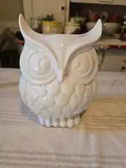 White Ceramic lg. owl planter