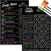 Magnetic Dry Erase Chore Chart and Menu Board Set for Kitchen Fridge - 11" x ...