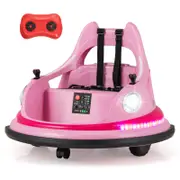 Costway 12V Electric Bumper Car Kids Ride on Car with Remote Control Pink