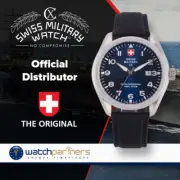 CX Swiss Military MIRAGE Pilot Watch Swiss Quartz Date 10ATM Blue Dial 2857