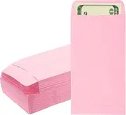 uxcell Money Envelope, 100 Pack 6.5" x 3.5" Cash Envelopes Money Holder Bags Budgeting Saving Challenge Letter for Gift Coins Checks Tickets Jewelry Passport Card, Pink