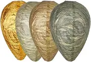 Byttlerom 4 Pack Wasp Nest Decoy, Eco Friendly Hanging Wasp Repellent Wasp Trap,Natural Fake Wasp Nest Trap Bee Free Wasp Easy Install