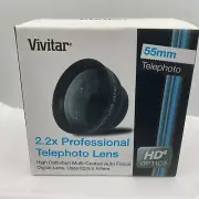 Vivitar 2.2x Professional Telephoto Lens HD4 Optics 55mm Carrying Case Cap(19)