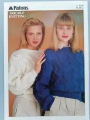 LADIES' LACE CABLE SWEATER, 76-102cm, 8ply - PATONS Knitting Pattern 4298
