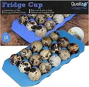 Quailzz Fridge Cup, Quail Egg Tray, Colour: Blue, Fridge Egg Holder, Silicone, Washable, Reusable