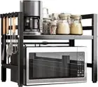 MECOS Microwave Shelf, Expandable Microwave Oven Rack Shelf, Adjustable Width &