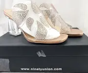 Ninety Union women's slip-on sandals Shoes Size 7 M Champagne 3.5-inch heel NEW